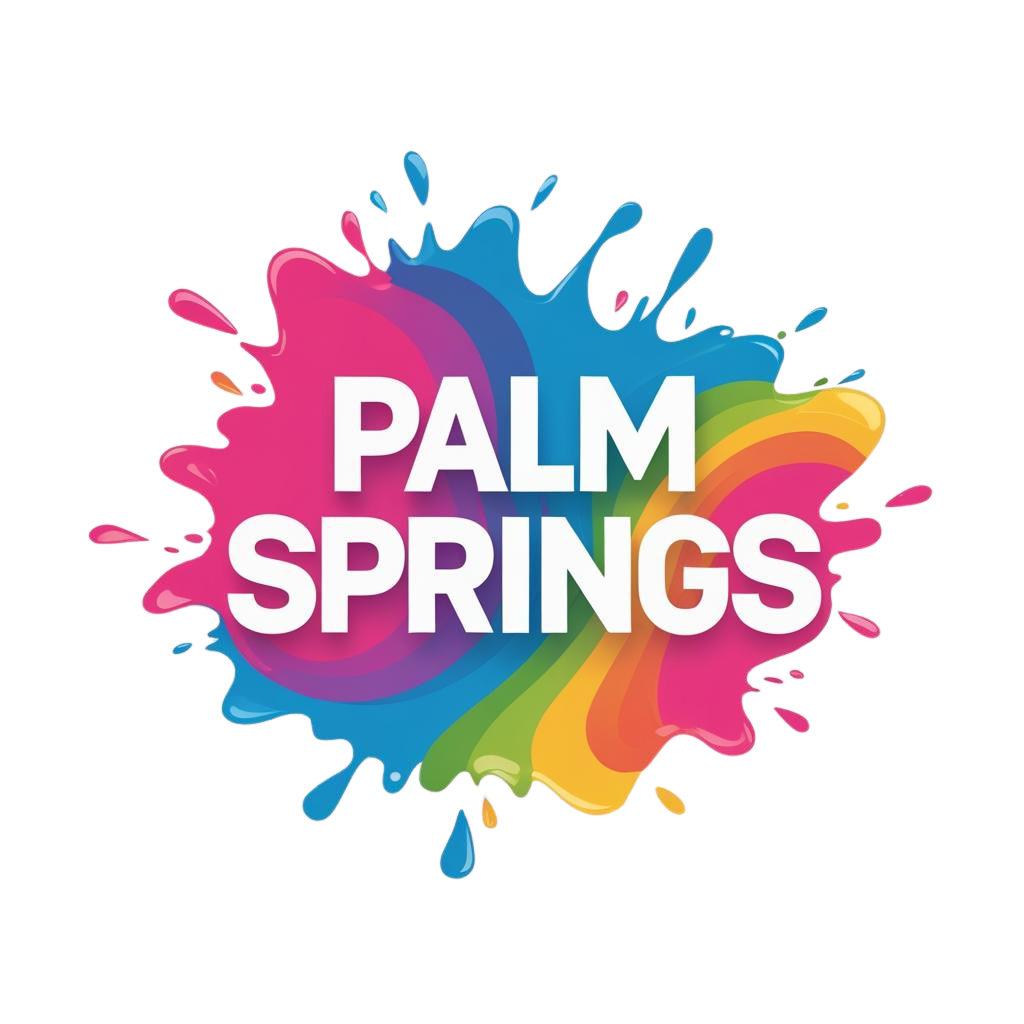 colorful splash logo for lifestyle brand 'palm springs'
